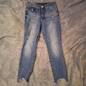 LUCKY BRAND High Rise Skinny Bridgette Ankle Jeans Distressed Women 6/28A Blue